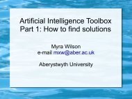 Artificial Intelligence - Aberystwyth University