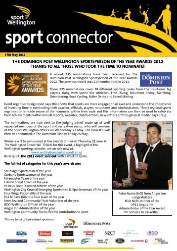 Sport Connector 17th May - Sport Wellington