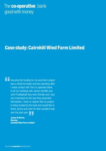 Cairnhill Wind Farm Limited - The Co-operative Bank