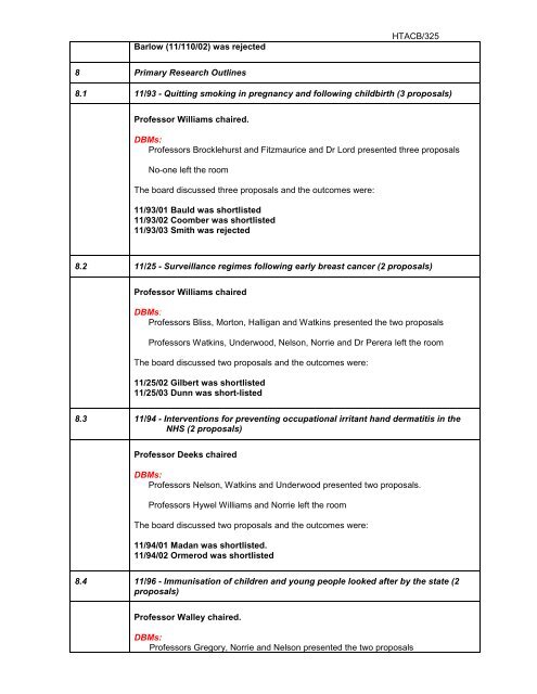 View the public minutes of this meeting - NIHR Health Technology ...