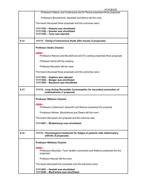 View the public minutes of this meeting - NIHR Health Technology ...