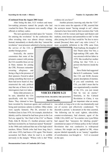 Searching for the truth Issues 21 - Documentation Center of Cambodia