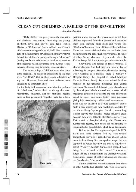 Searching for the truth Issues 21 - Documentation Center of Cambodia