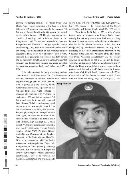 Searching for the truth Issues 21 - Documentation Center of Cambodia