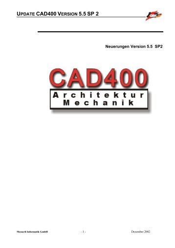 UPDATE CAD400 VERSION 5.5 SP 2