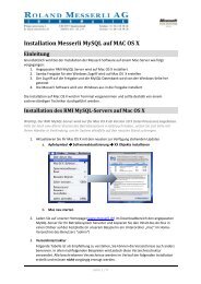 Installation Messerli MySQL auf MAC OS X Einleitung