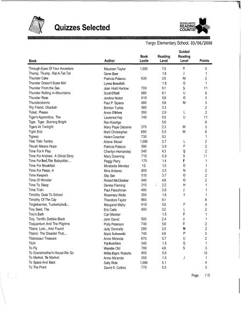 Quizzes Selected - Barrow County Schools