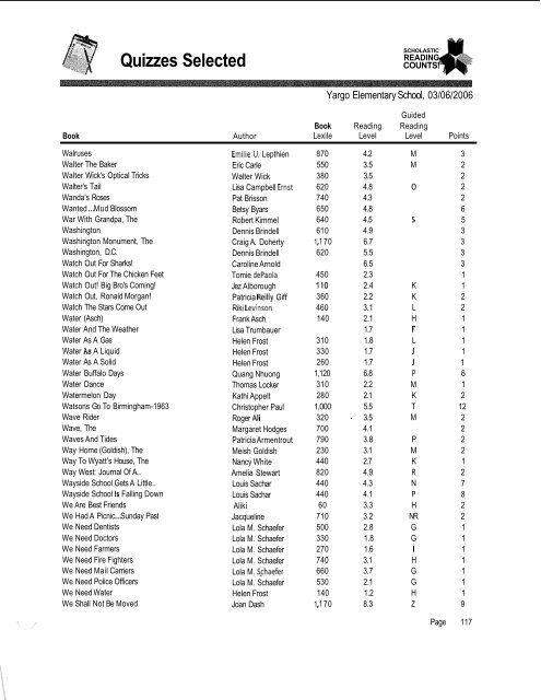 Quizzes Selected - Barrow County Schools