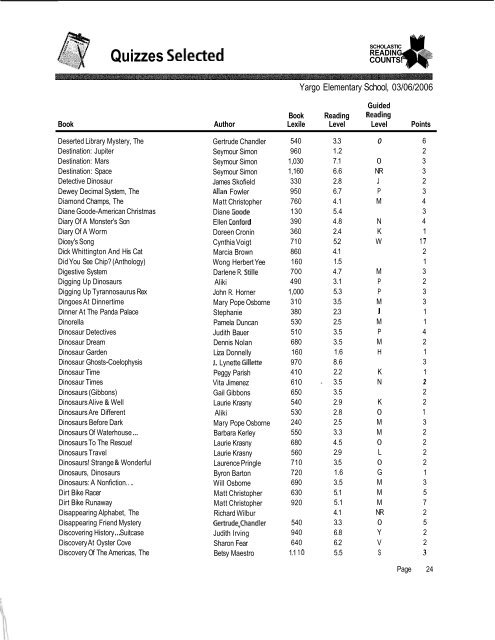 Quizzes Selected - Barrow County Schools