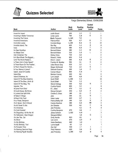 Quizzes Selected - Barrow County Schools