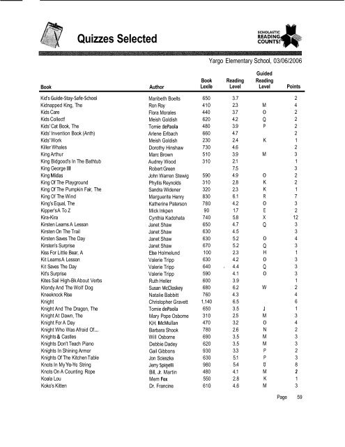 Quizzes Selected - Barrow County Schools