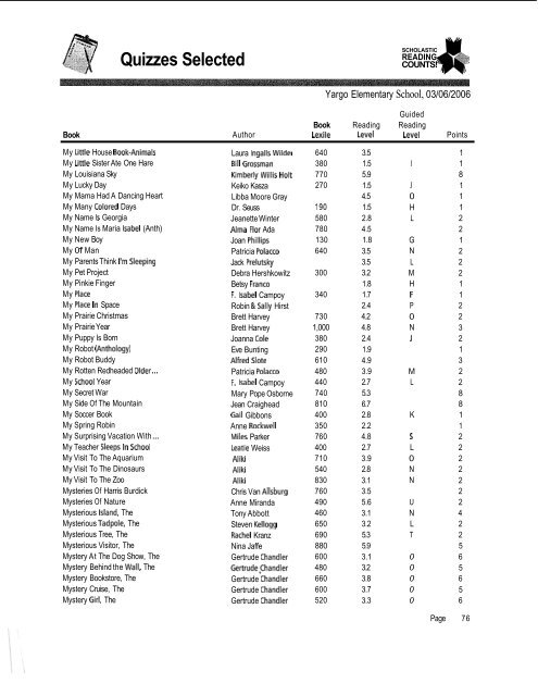 Quizzes Selected - Barrow County Schools