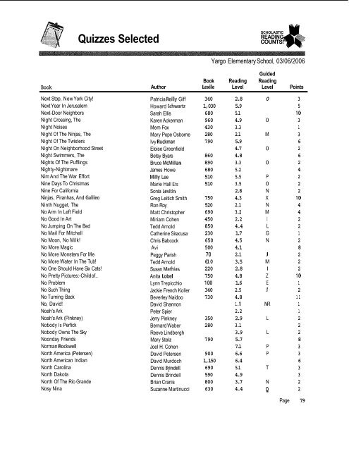 Quizzes Selected - Barrow County Schools