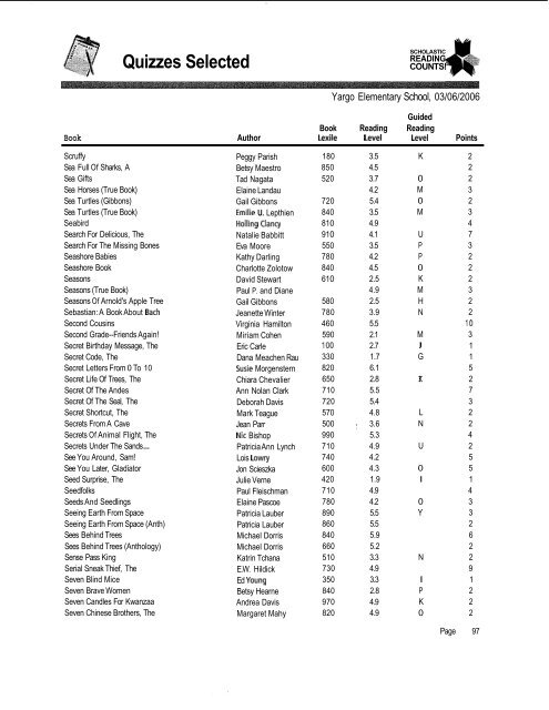 Quizzes Selected - Barrow County Schools