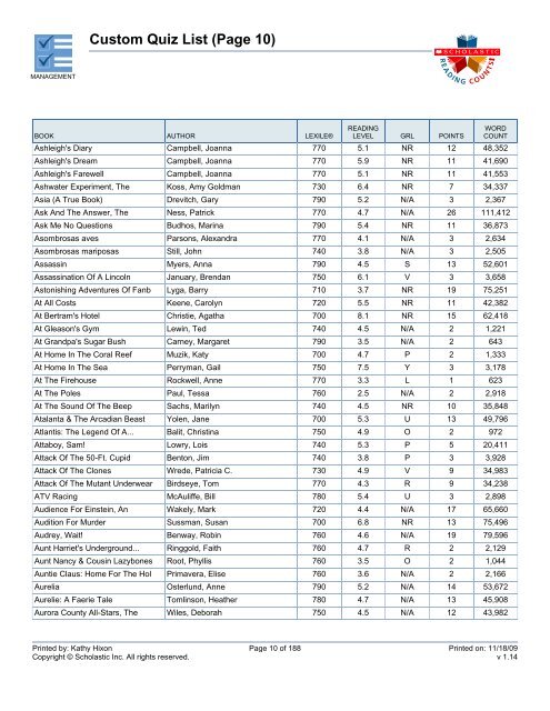 Custom Quiz List (Page 3) - Bartlesville Public Schools