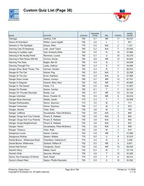 Custom Quiz List (Page 3) - Bartlesville Public Schools