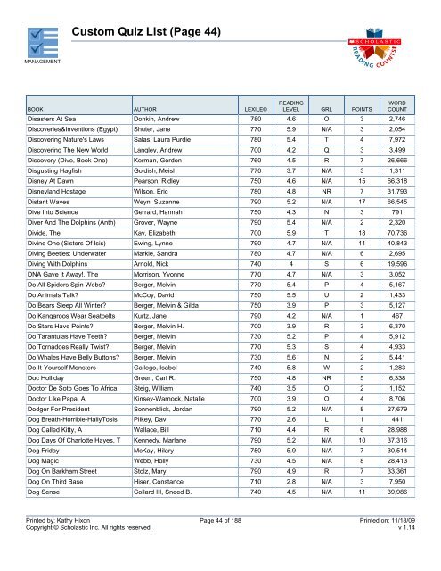 Custom Quiz List (Page 3) - Bartlesville Public Schools