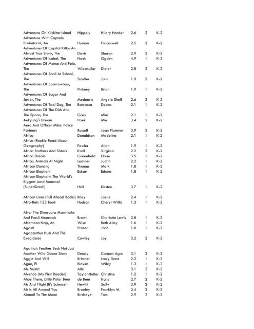 WCCS SRC! 2009 Complete Quiz Collection - West Clark ...