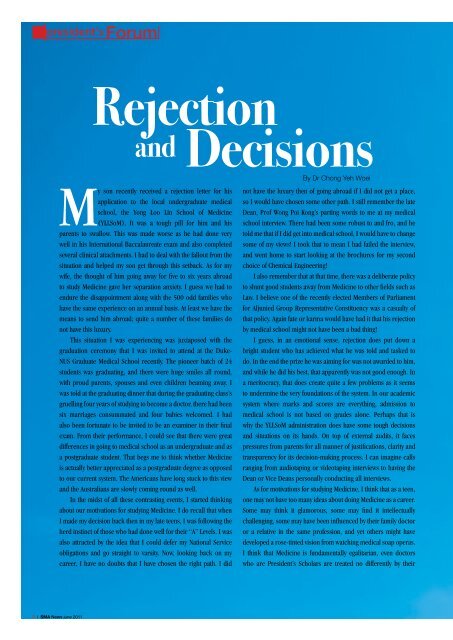 Rejection and Decisions - SMA News