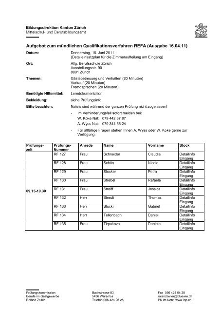 Aufgebot Refa Berufskunde mündlich 16.04.11