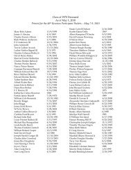 Class of 1970 Deceased As of May 1, 2010 Printed for the 40th ...