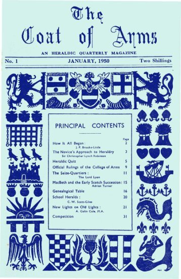 Coat of Arms Series 1 Vol 1 No 1 January 1950 - The Heraldry Society