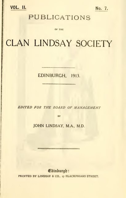 Publications of the Clan Lindsay Society - Electric Scotland