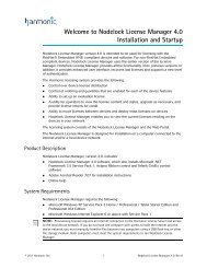 Nodelock License Manager 4.0 Installation and Startup - Harmonic Inc