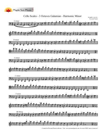 Cello Scales - 3 Octaves Galamian - Harmonic Minor