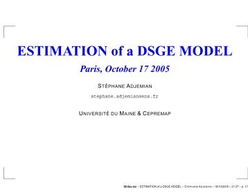 ESTIMATION of a DSGE MODEL - Dynare