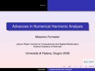 Advances in Numerical Harmonic Analysis - Ricam