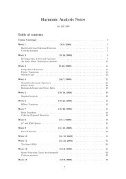 Harmonic Analysis Notes