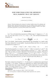 Some more inequalities for arithmetic mean, harmonic ... - Ele-Math