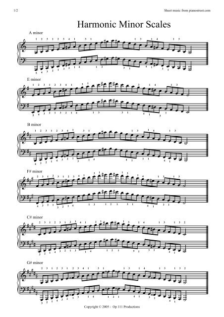 Piano Street - Harmonic Minor Scales - Hord's Piano Studio