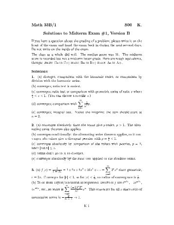 Math 33B/1 S00 K. Solutions to Midterm Exam G1, Version B If you ...