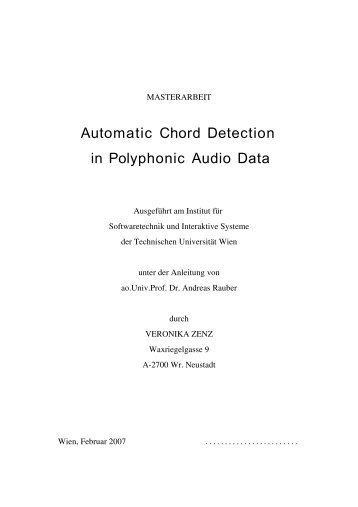 Automatic Chord Detection in Polyphonic Audio Data - Information ...