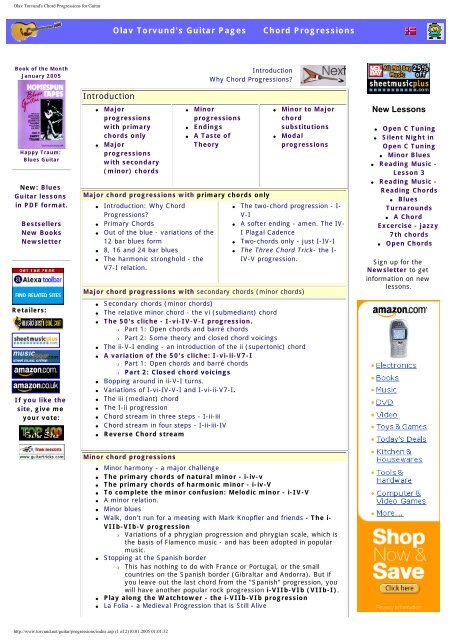 Olav Torvund's Chord Progressions for Guitar