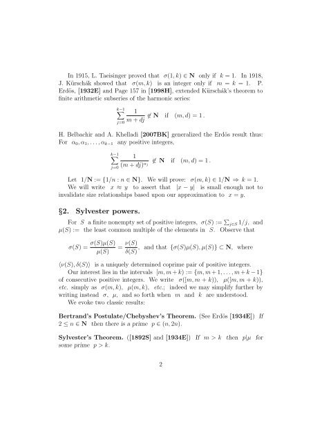 Finite segments of the harmonic series