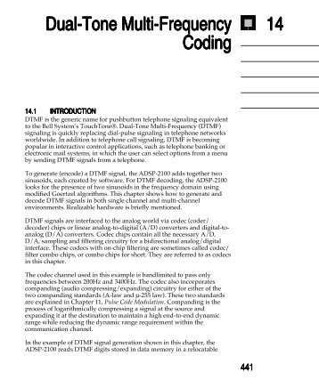 Dual-Tone Multi-Frequency Coding 14