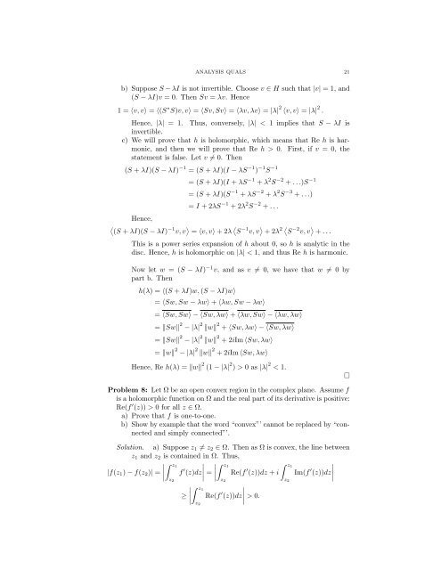 ANALYSIS QUALIFYING EXAM PROBLEMS BRIAN LEARY ...