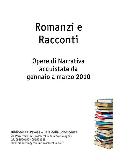 Romanzi e racconti - Casalecchio delle Culture