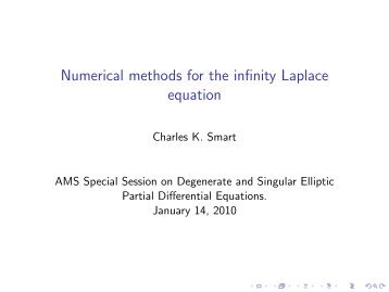Numerical methods for the infinity Laplace equation