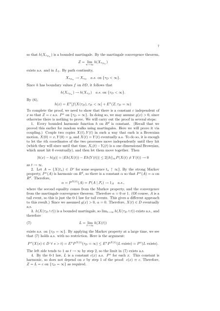 Brownian Motion and the Dirichlet Problem - UCLA Department of ...