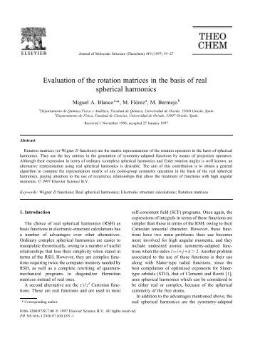 Evaluation of the rotation matrices in the basis of real spherical ...