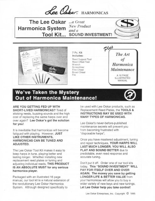 Lee oskar top harmonica tool kit