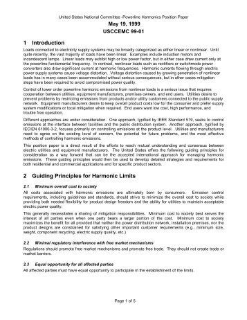 Powerline Harmonics Position Paper - Working Group - IEEE