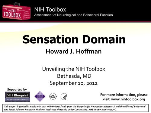 Sensation Domain - NIH Toolbox