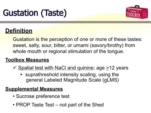 Sensation Domain - NIH Toolbox