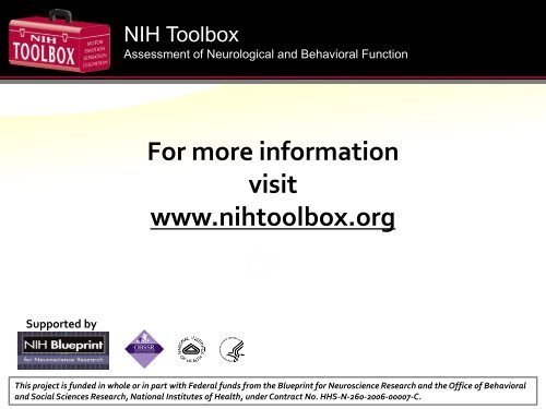 Sensation Domain - NIH Toolbox