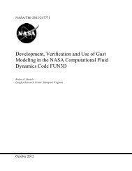 Development, Verification and Use of Gust Modeling in the NASA ...